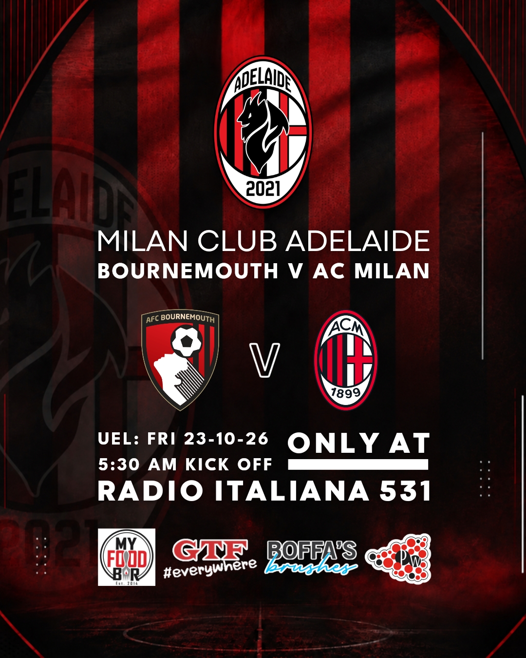 🔴⚫ FORZA MILAN! Milan v Bournemouth 🔴⚫
We're back!
Ciao Rossoneri di Adelaid
